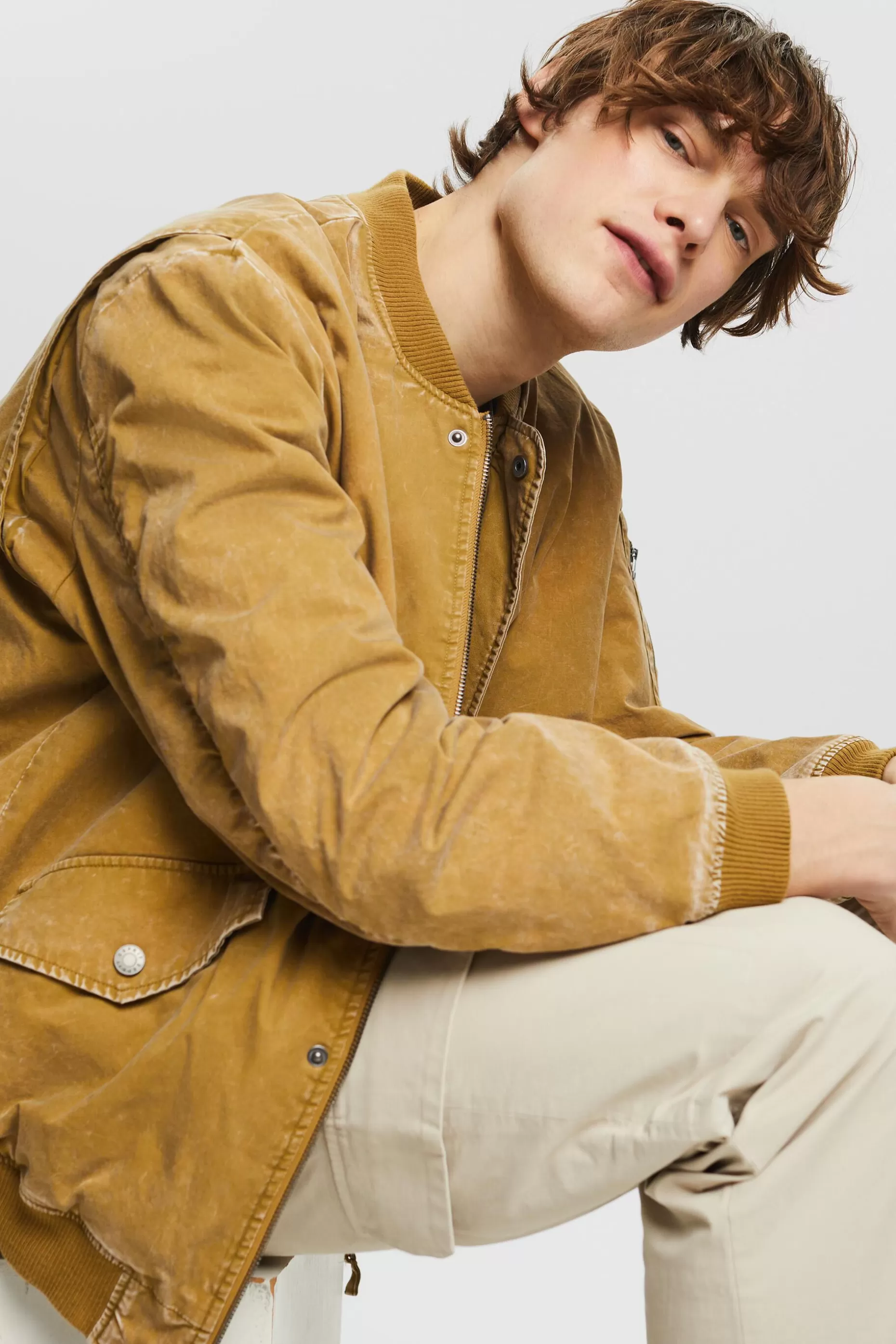 ESPRIT Washed Bomber Jacket at our Online Shop *Men Jackets + Coats
