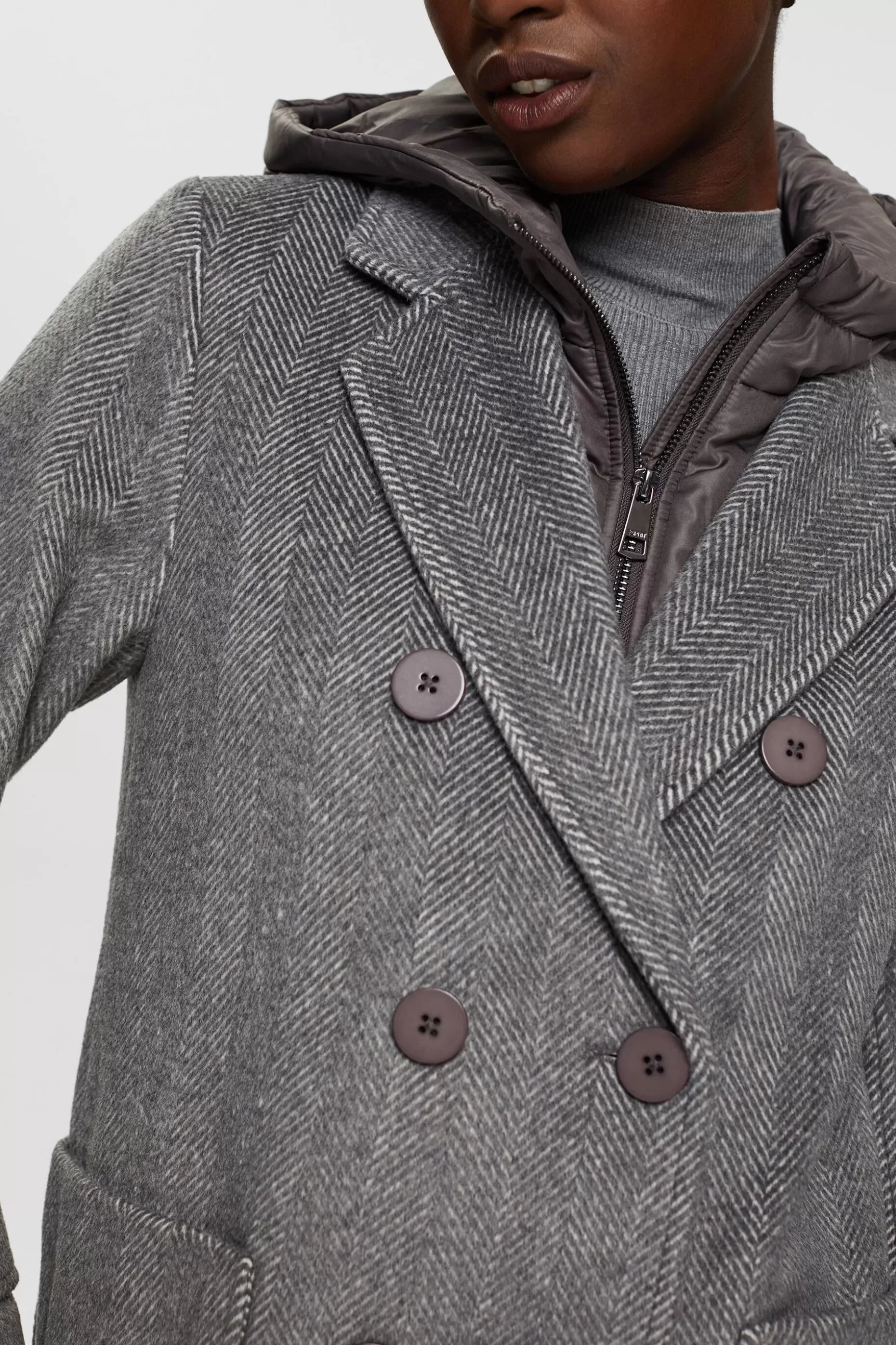 ESPRIT Wool blend coat with detachable hood at our Online Shop *Women Clearance 60%-70% Off