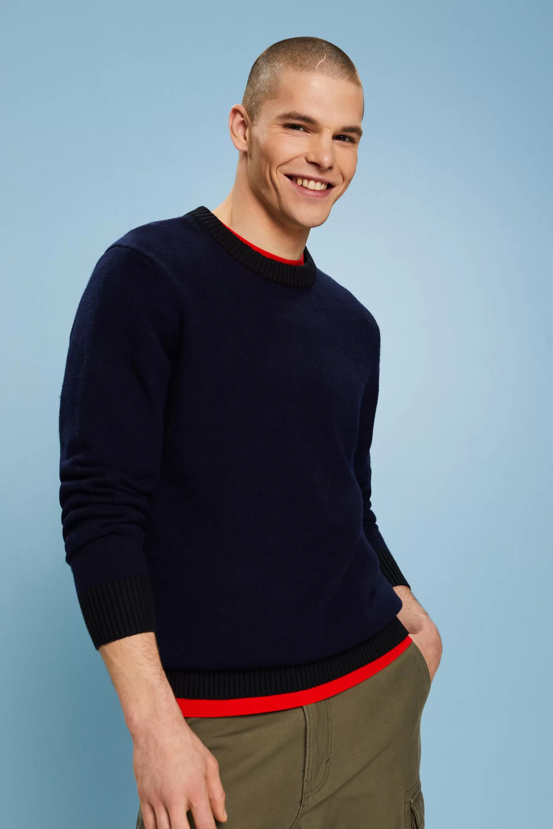 ESPRIT Wool Blend Crewneck Sweater at our Online Shop *Men Sweaters