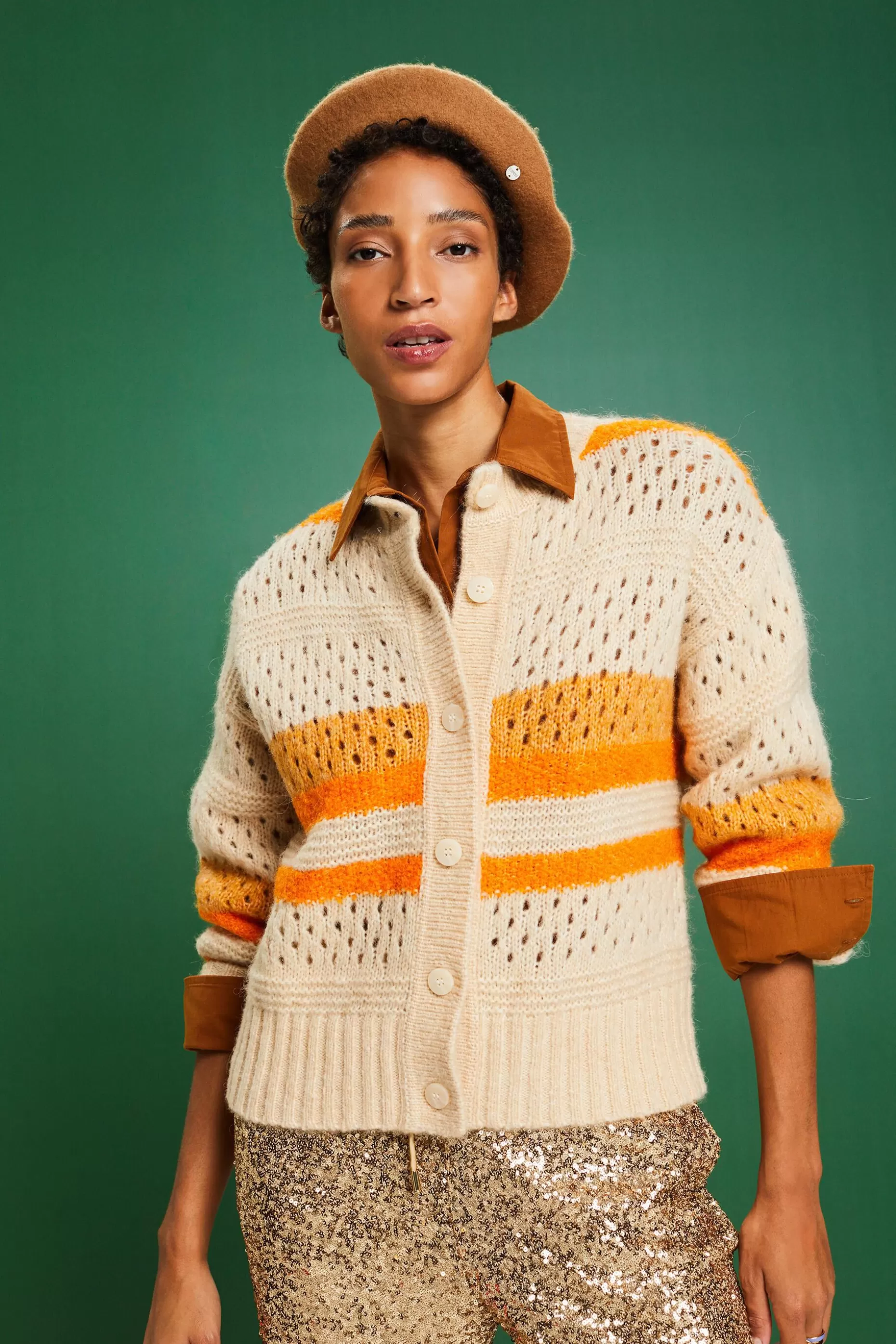 ESPRIT Wool Blend Striped Cardigan at our Online Shop * Sale Under $50
