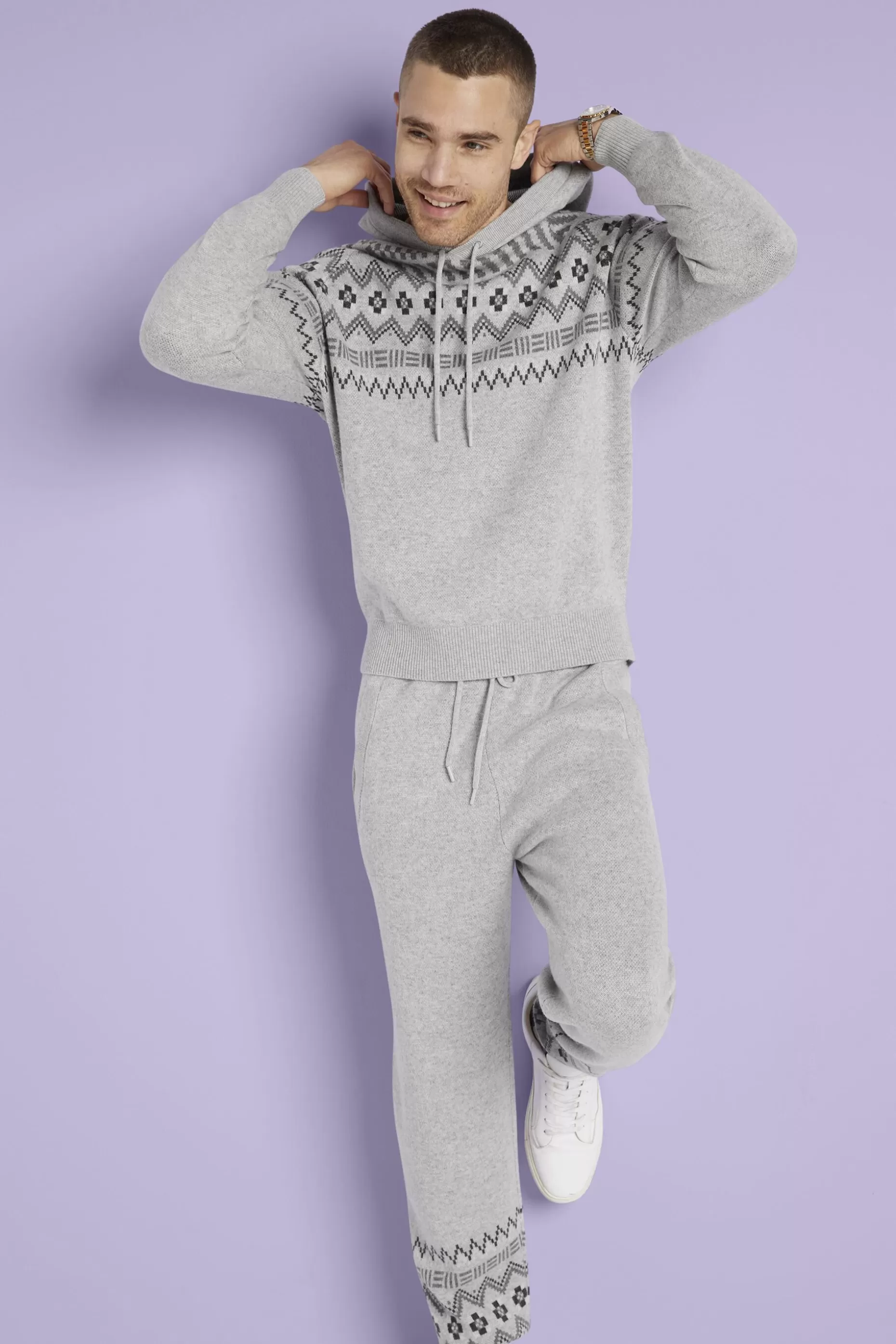 ESPRIT Wool Cashmere Fair Isle Sweater Hoodie at our Online Shop *Men Sweaters