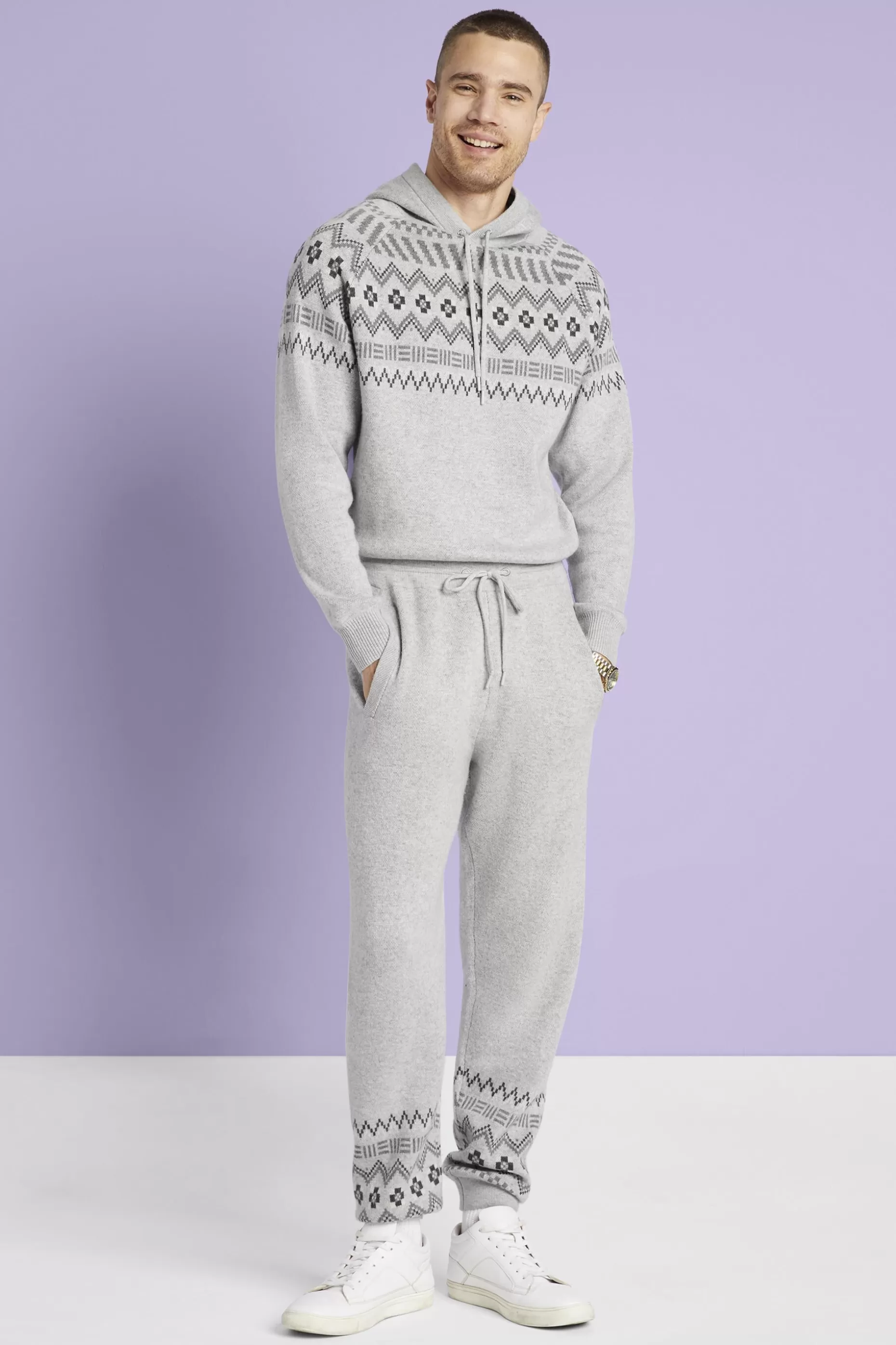 ESPRIT Wool Cashmere Fair Isle Sweatpants at our Online Shop *Men Pants + Joggers