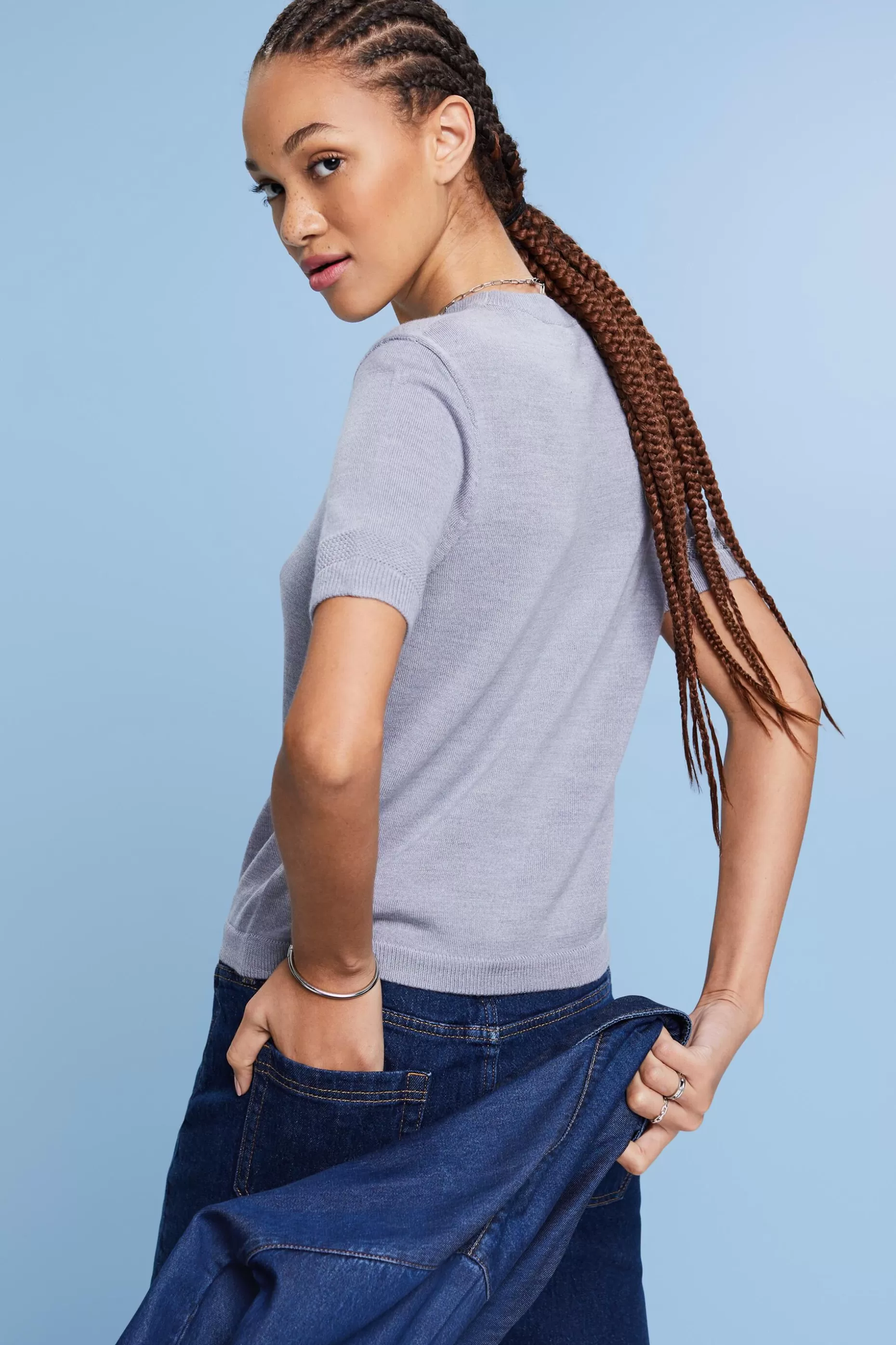 ESPRIT Wool Short Sleeve Sweater at our Online Shop * Sale Under $75