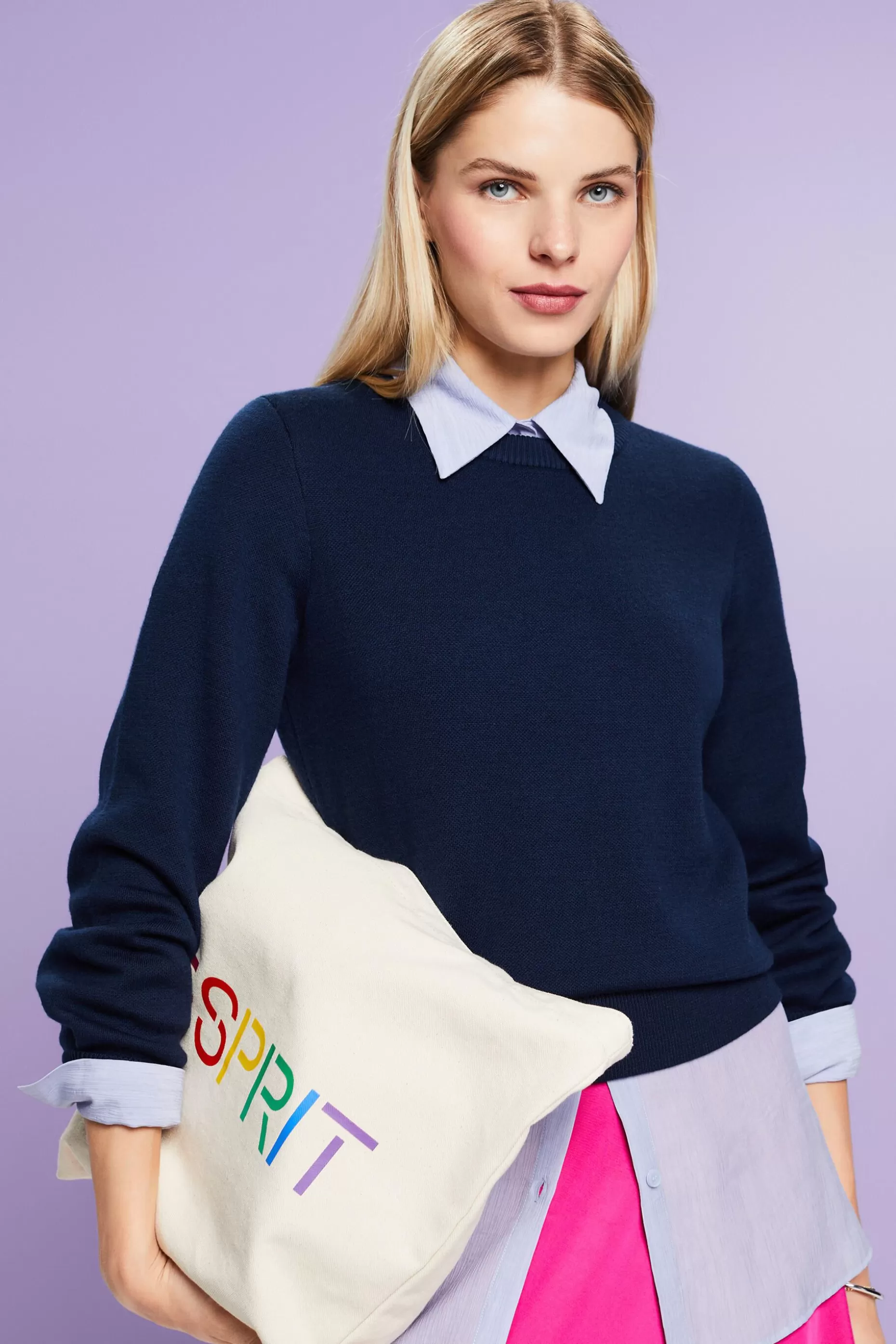 ESPRIT Wool-Blend Crewneck Sweater at our Online Shop *Women Sweaters