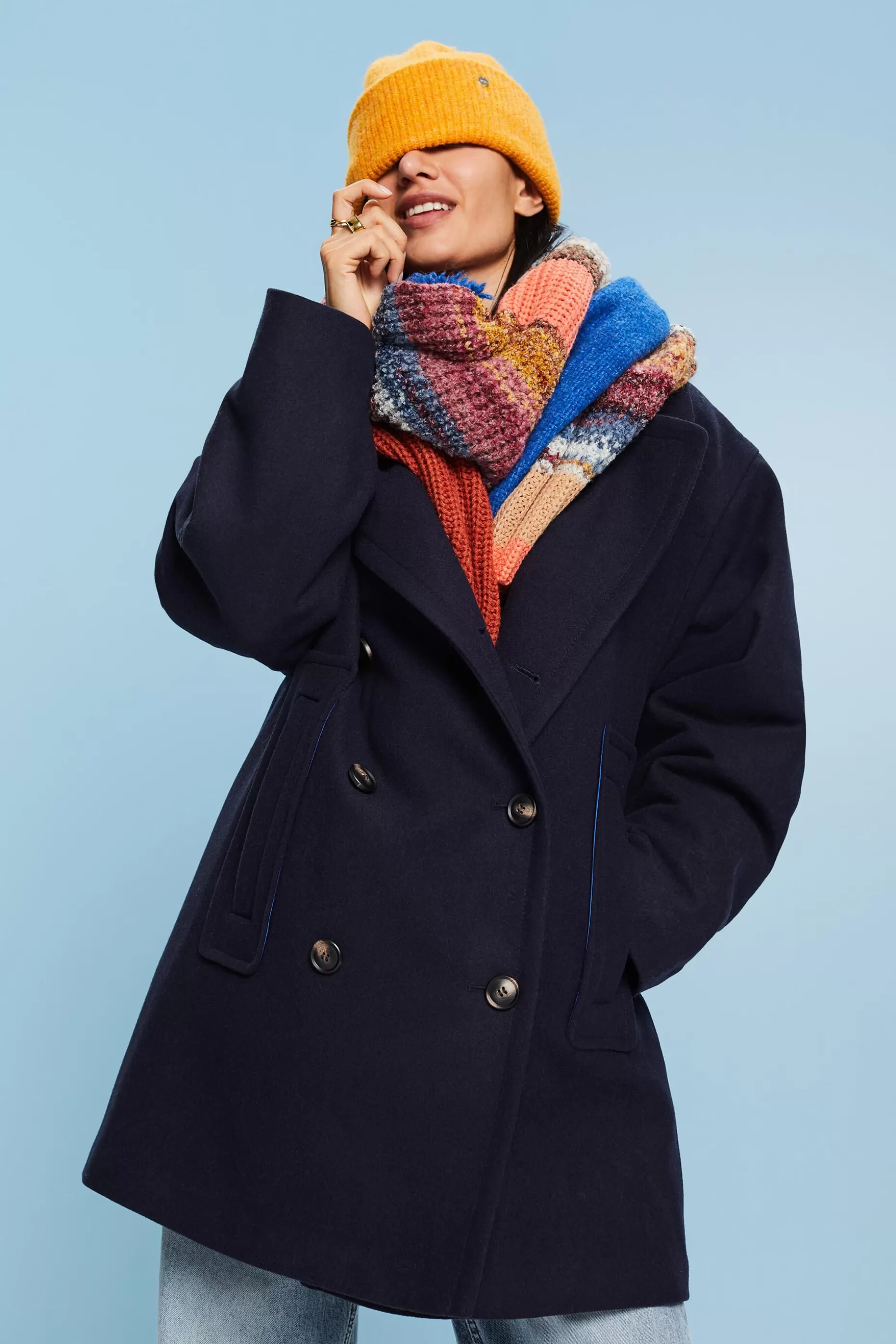ESPRIT Wool-Blend Peacoat at our Online Shop *Women Jackets + Coats