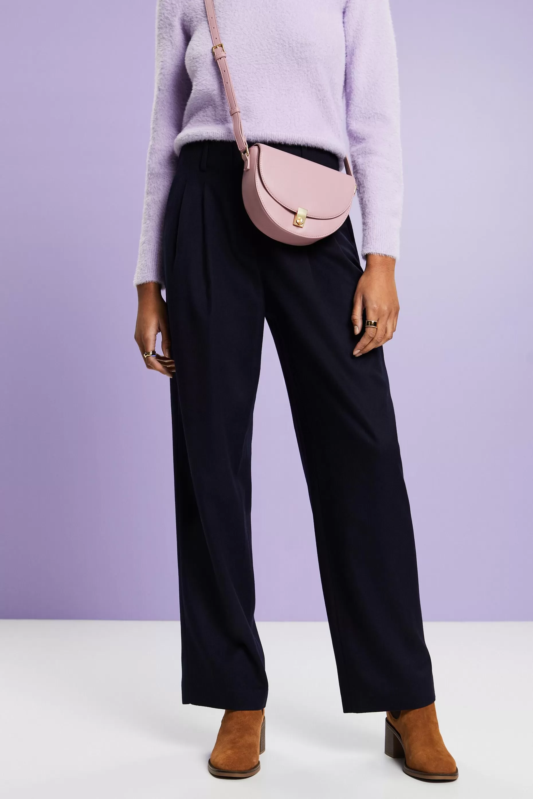 ESPRIT Wool-Blend Wide Leg Pants at our Online Shop *Women Pants + Joggers