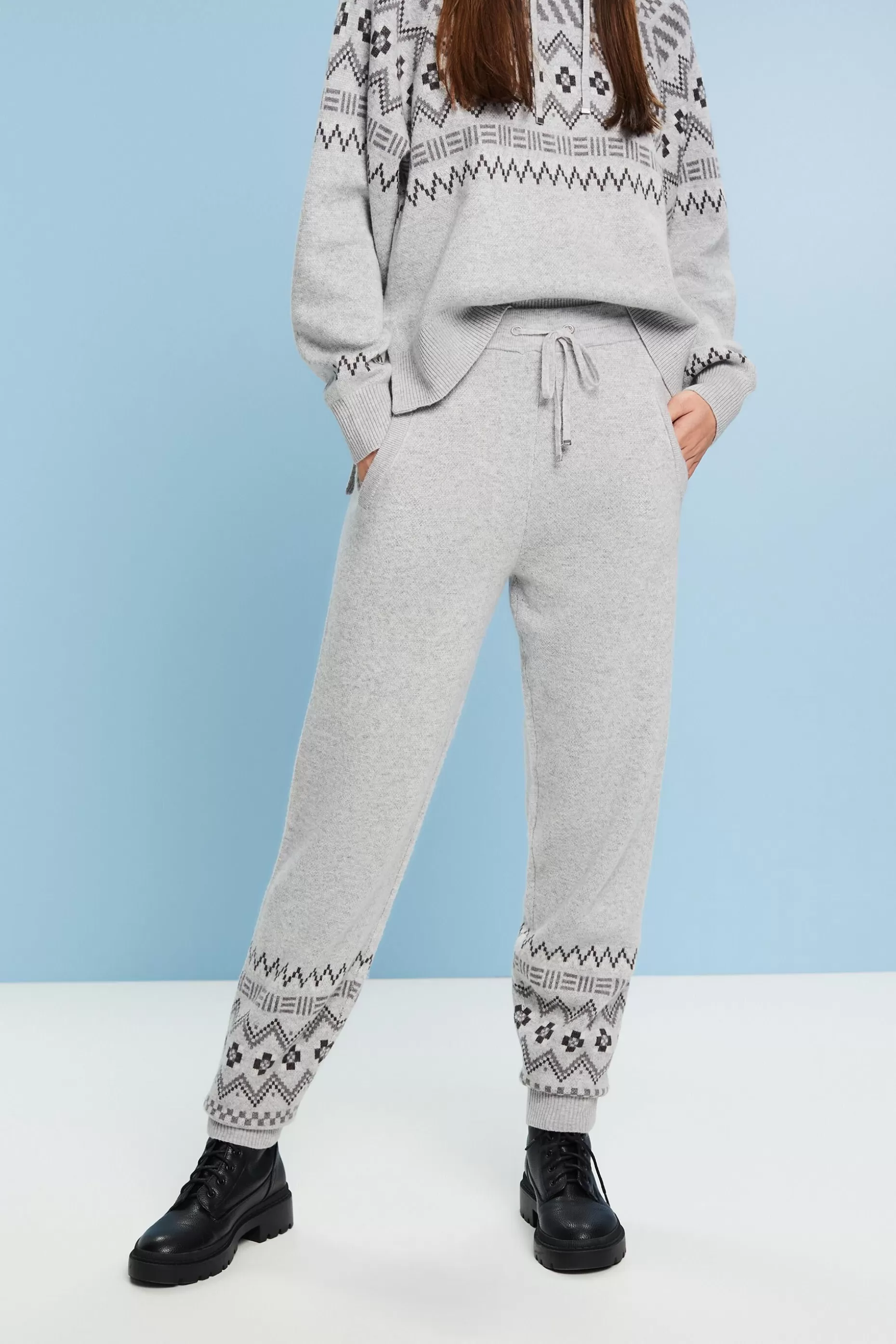ESPRIT Wool-Cashmere Blend Fair Isle Knit Pants at our Online Shop *Women Pants + Joggers