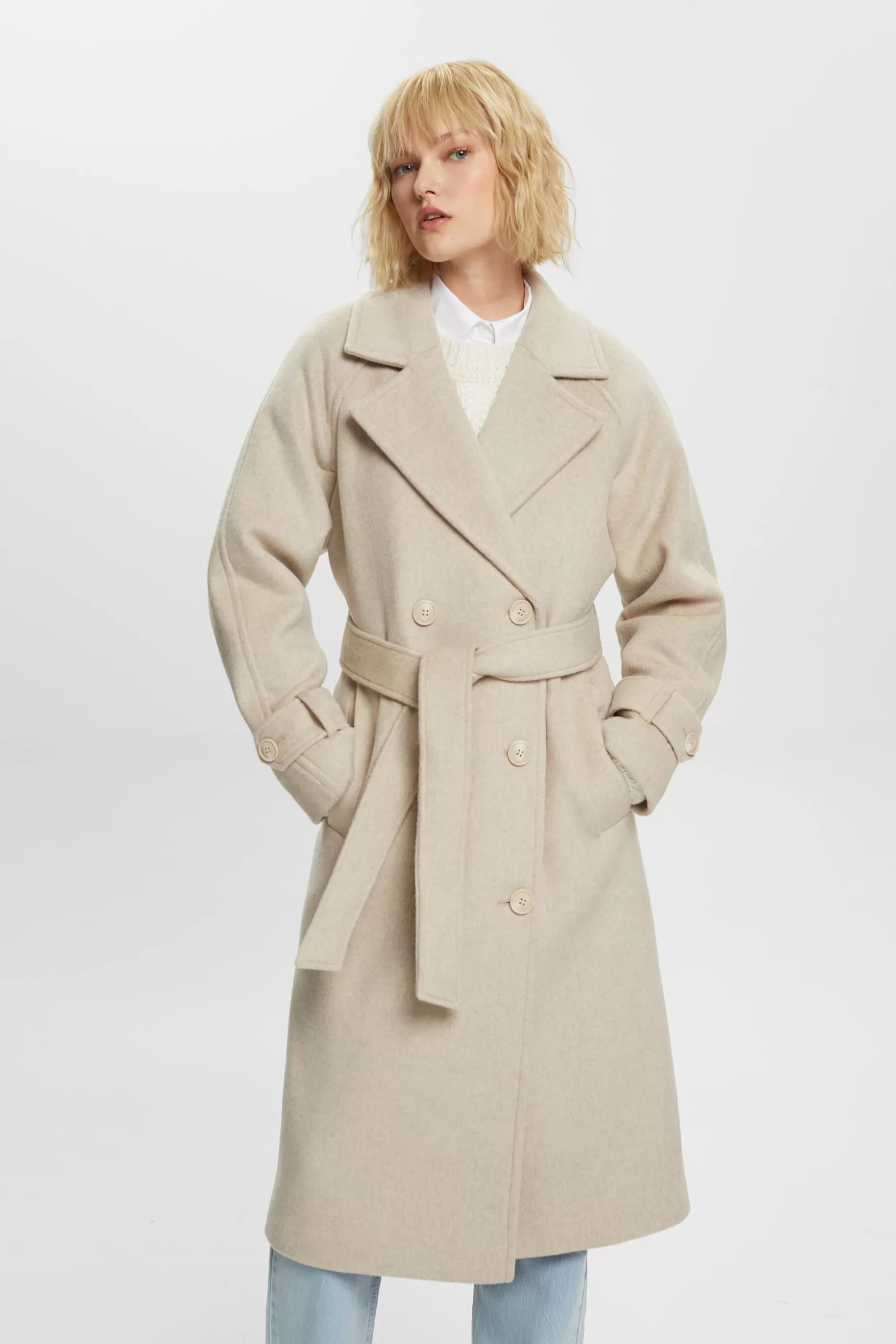 ESPRIT Wool-Cashmere Double-Breasted Coat at our Online Shop *Women Jackets + Coats