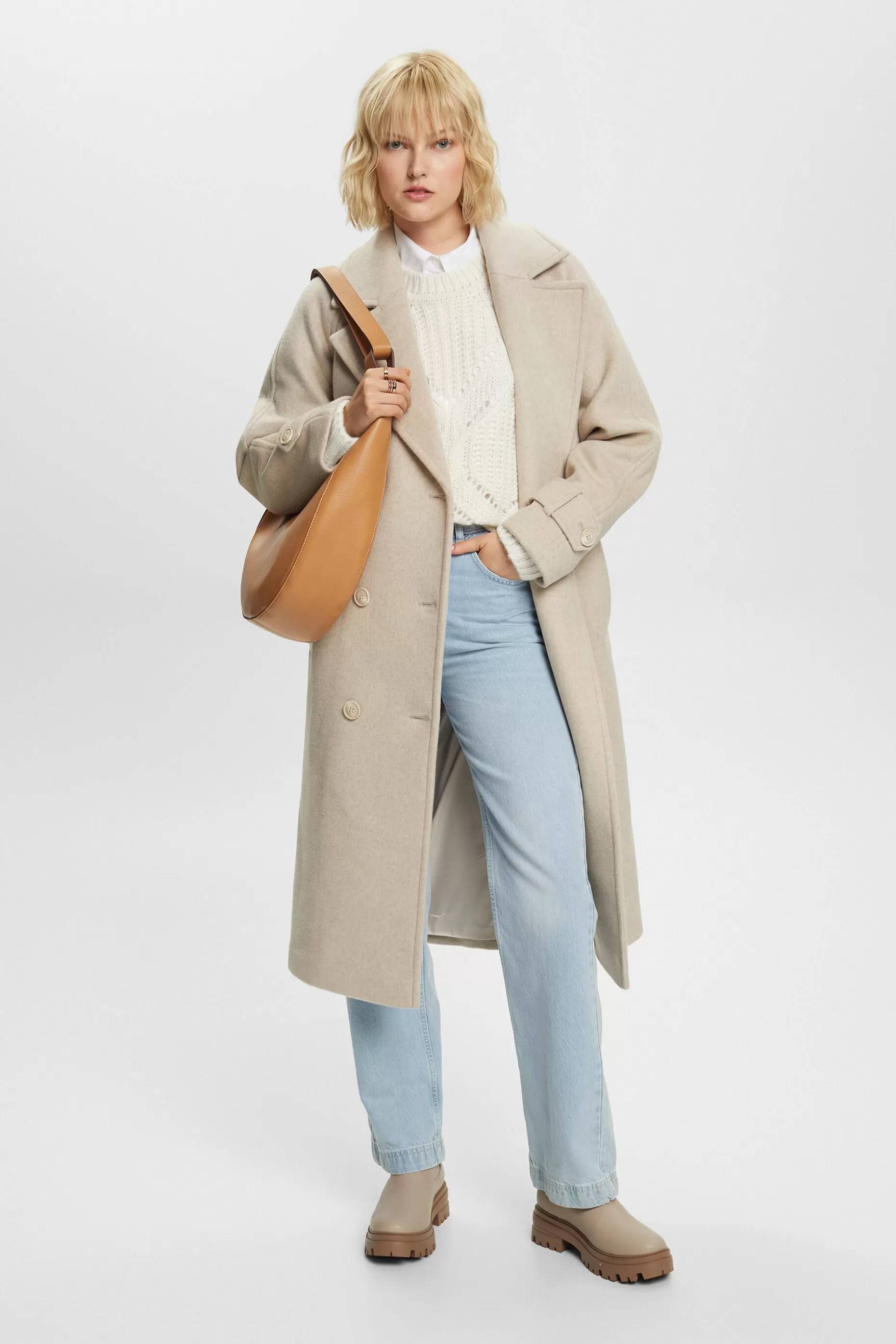 ESPRIT Wool-Cashmere Double-Breasted Coat at our Online Shop *Women Jackets + Coats
