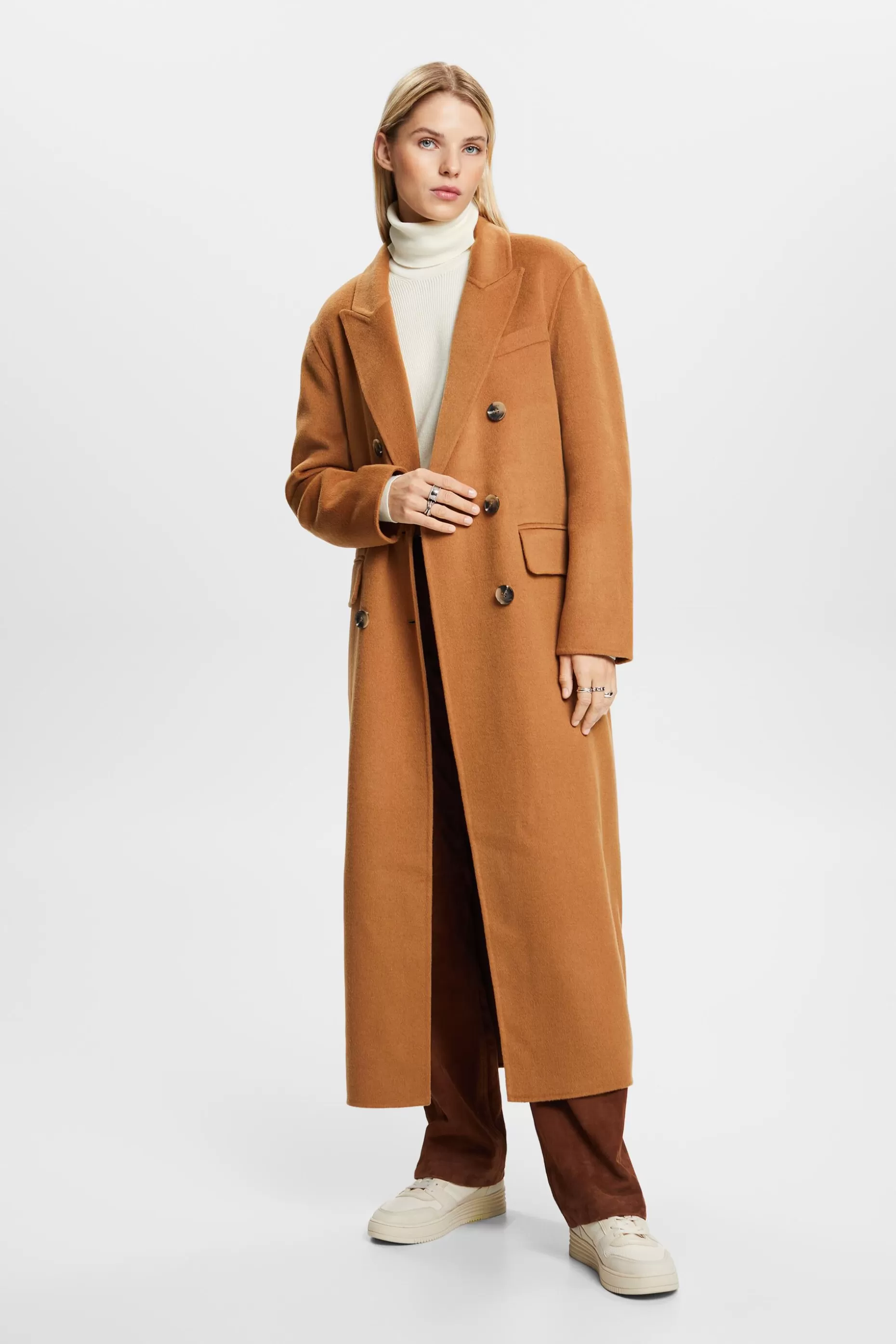 ESPRIT Wool-Cashmere Double-Breasted Coat at our Online Shop *Women Premium Picks