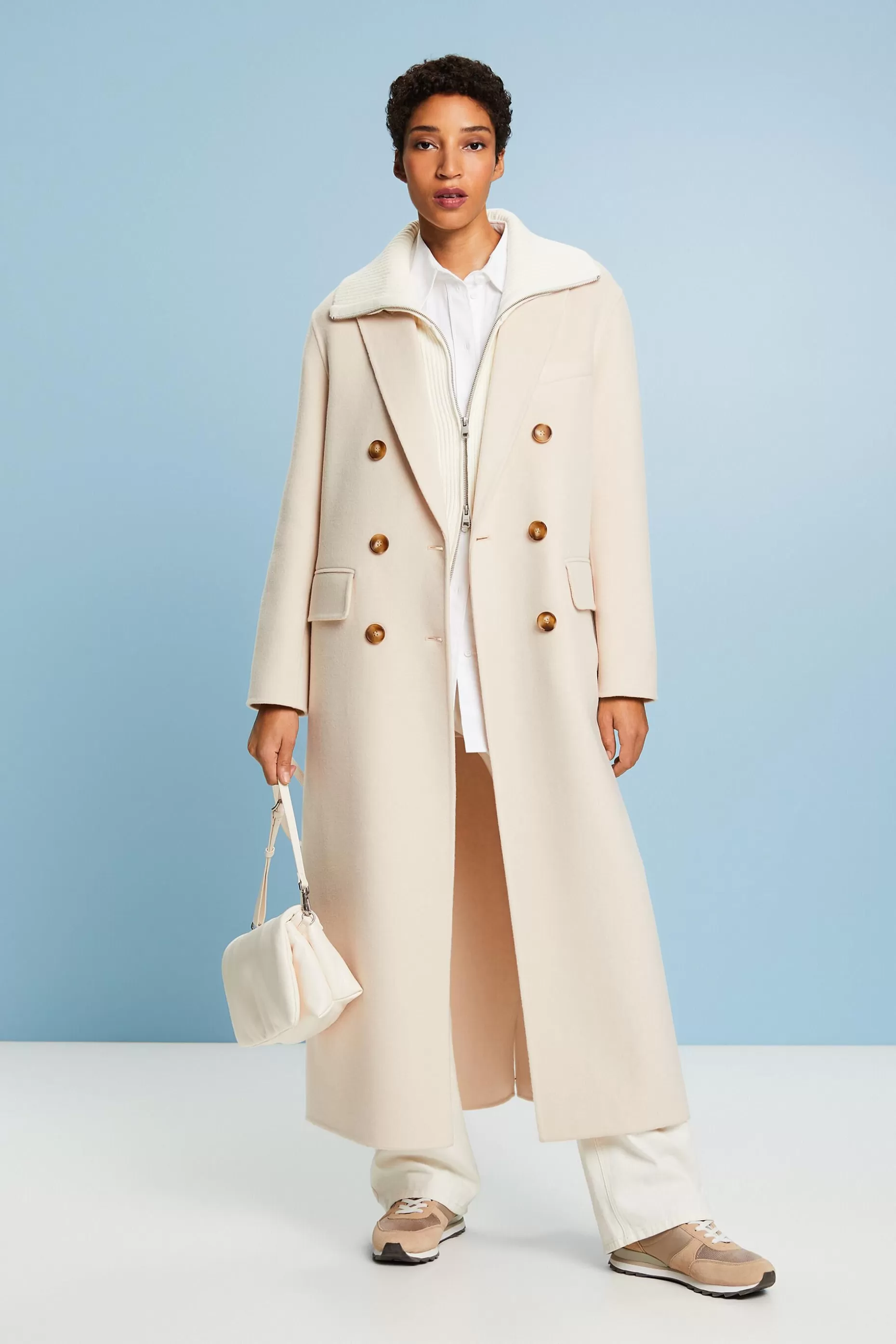 ESPRIT Wool-Cashmere Double-Breasted Coat at our Online Shop *Women The Spring Edit