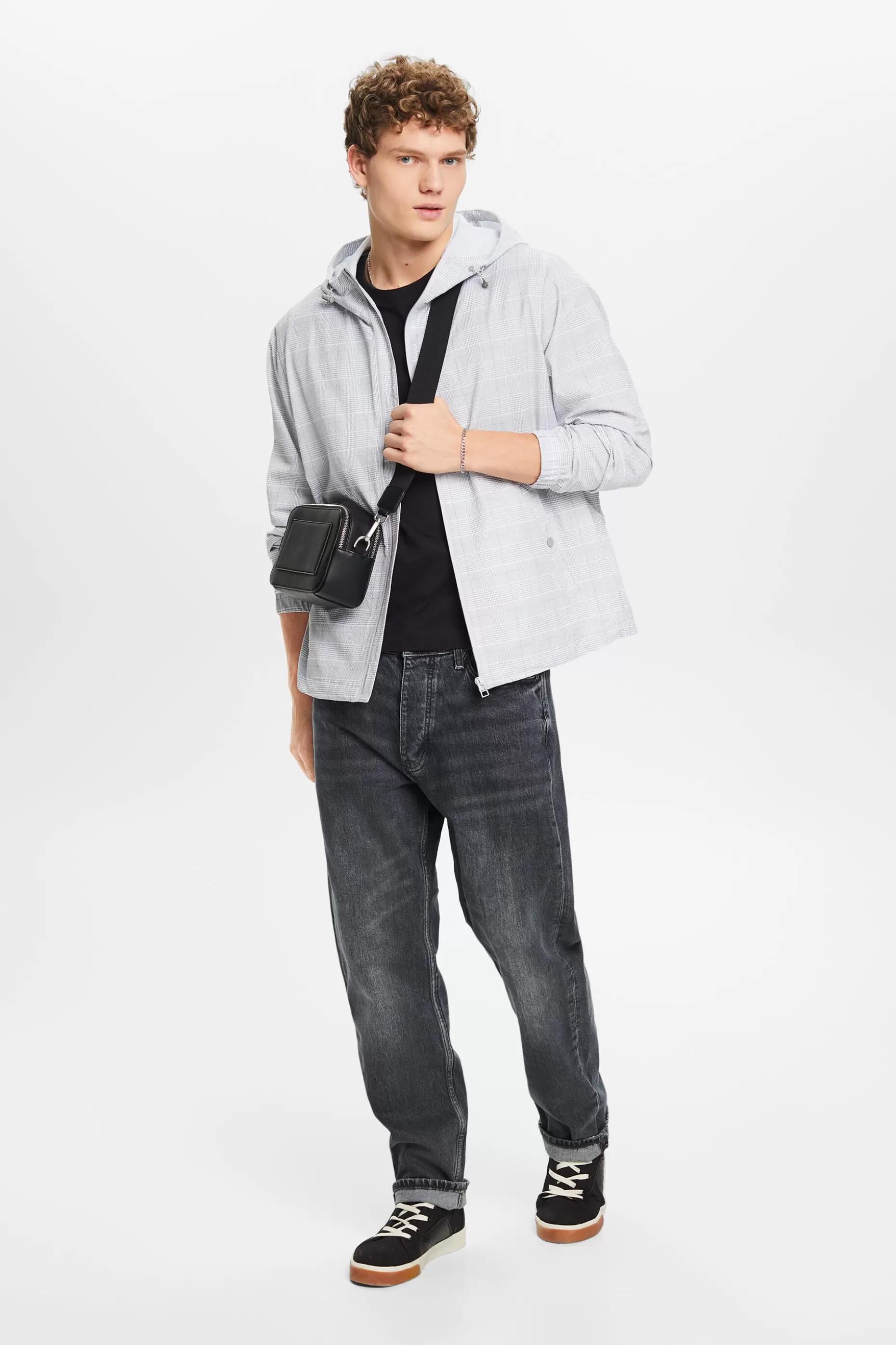 ESPRIT Zip-Up Hooded Plaid Jacket at our Online Shop *Men The Spring Edit